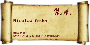 Nicolau Andor névjegykártya