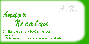 andor nicolau business card